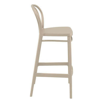 Victor Bar Stool Taupe, Set of 2