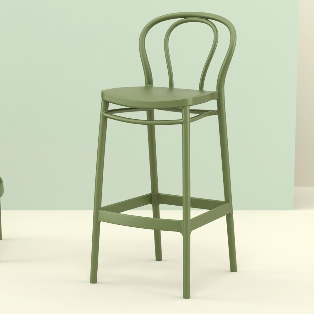 Victor Bar Stool Olive Green, Set of 2
