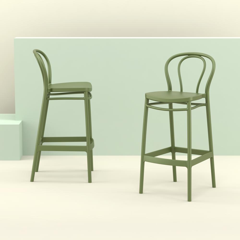 Victor Bar Stool Olive Green, Set of 2