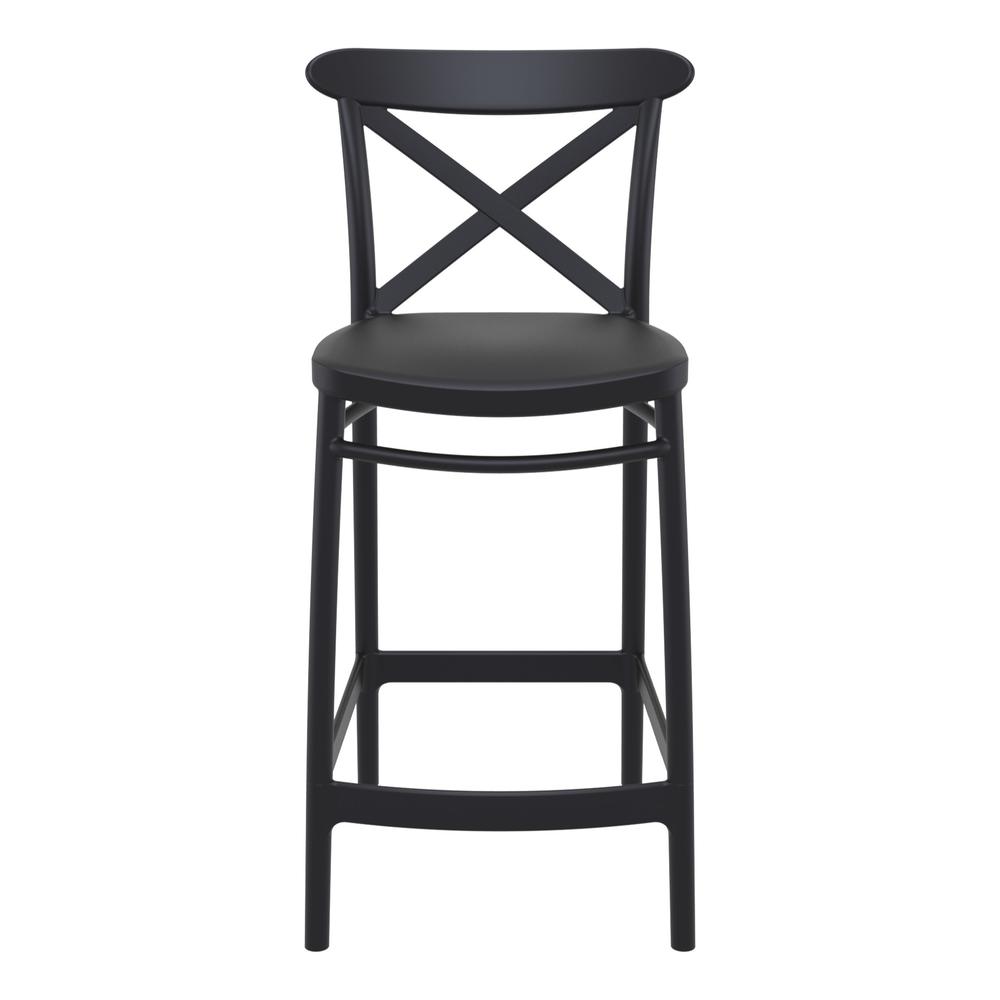 Cross Counter Stool Black, Set of 2