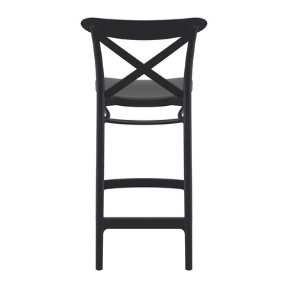 Cross Counter Stool Black, Set of 2