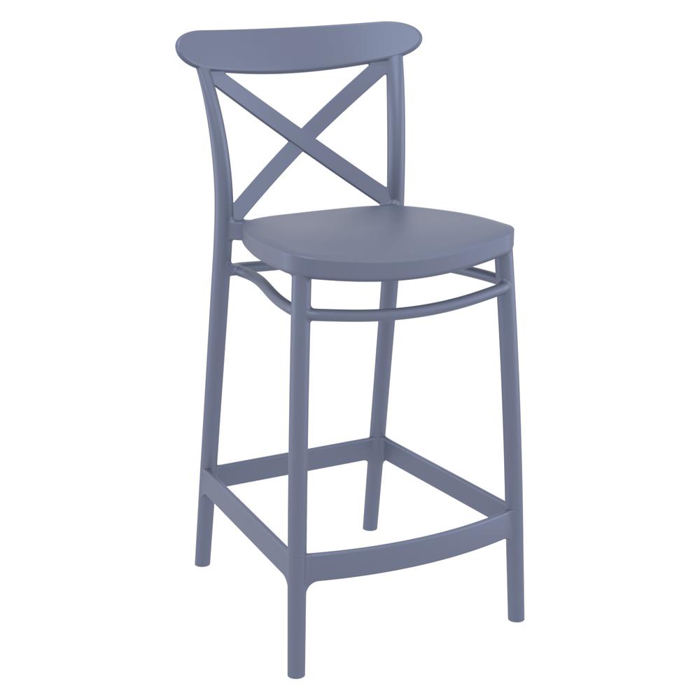 Cross Counter Stool Dark Gray, Set of 2