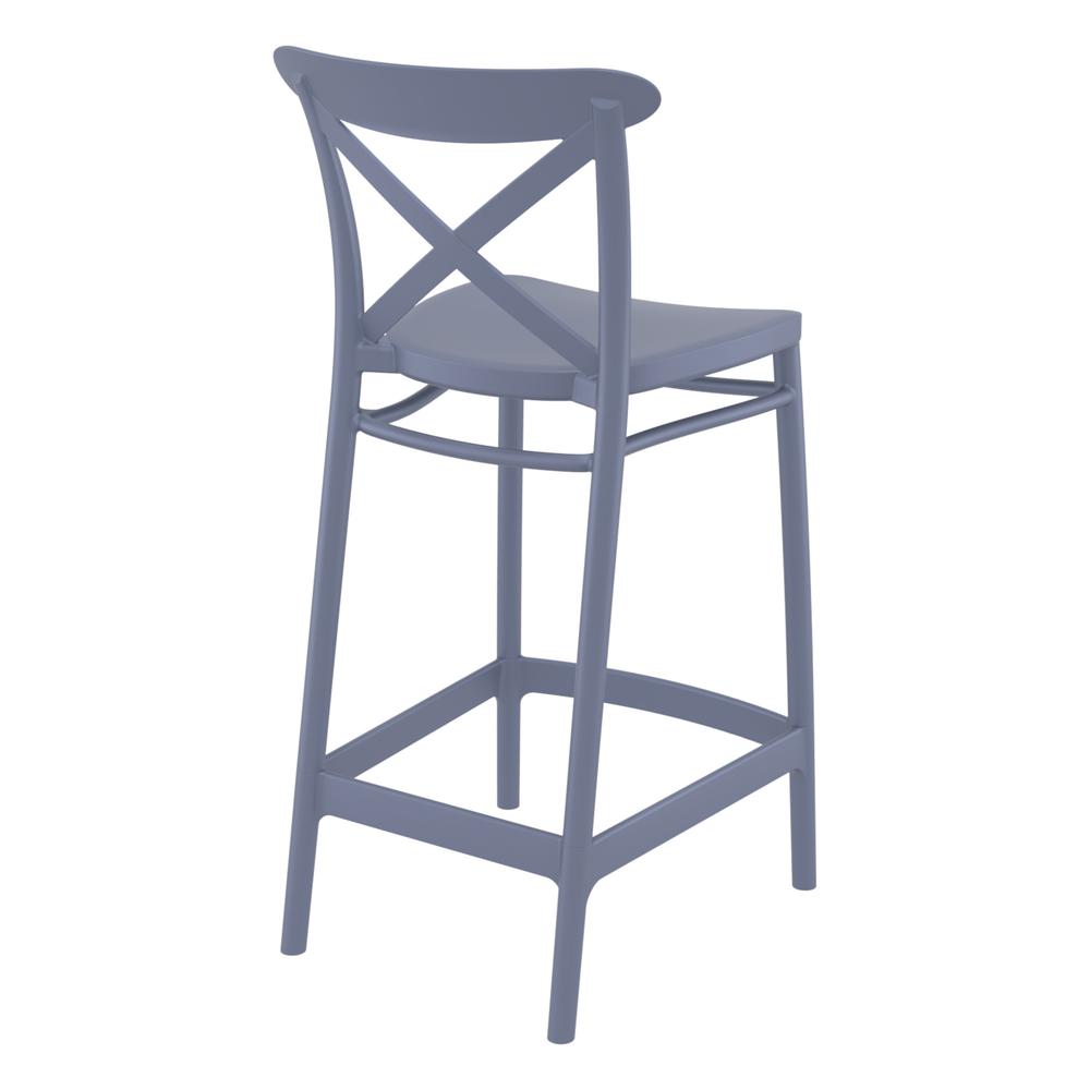 Cross Counter Stool Dark Gray, Set of 2