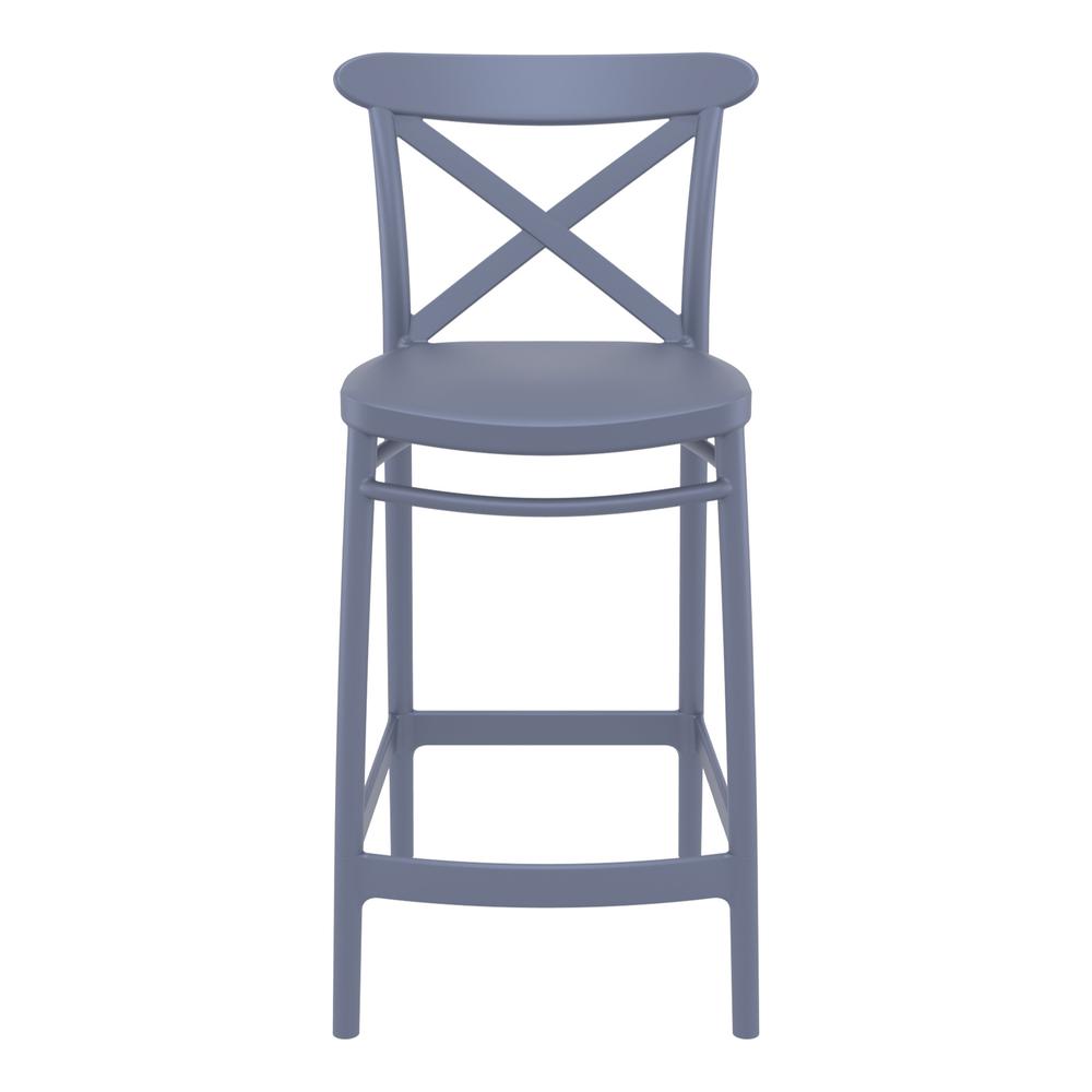 Cross Counter Stool Dark Gray, Set of 2