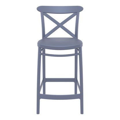 Cross Counter Stool Dark Gray, Set of 2
