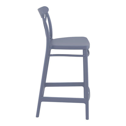 Cross Counter Stool Dark Gray, Set of 2