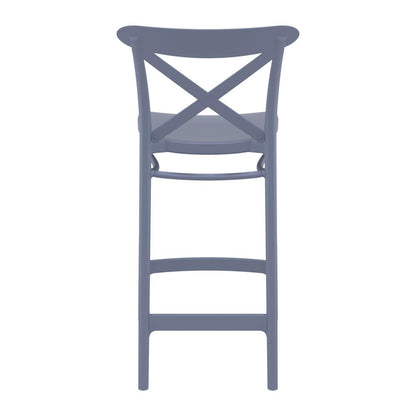 Cross Counter Stool Dark Gray, Set of 2