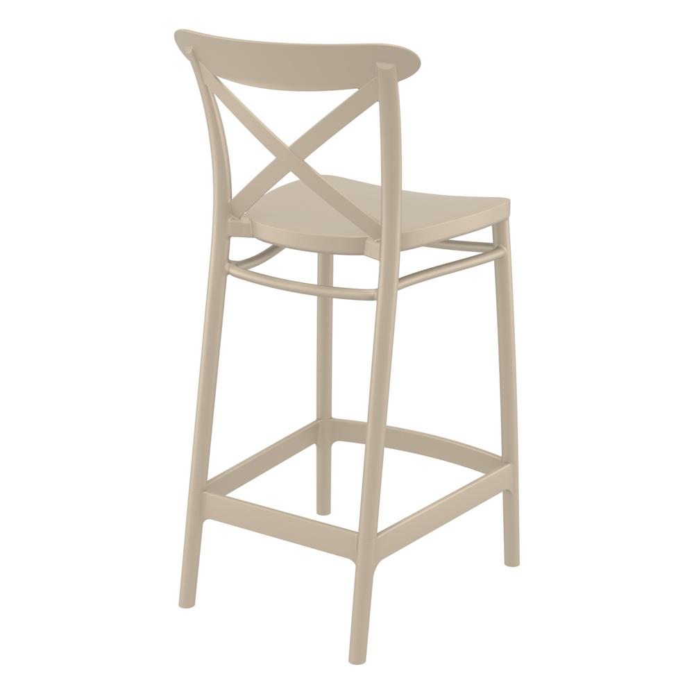 Cross Counter Stool Taupe, Set of 2