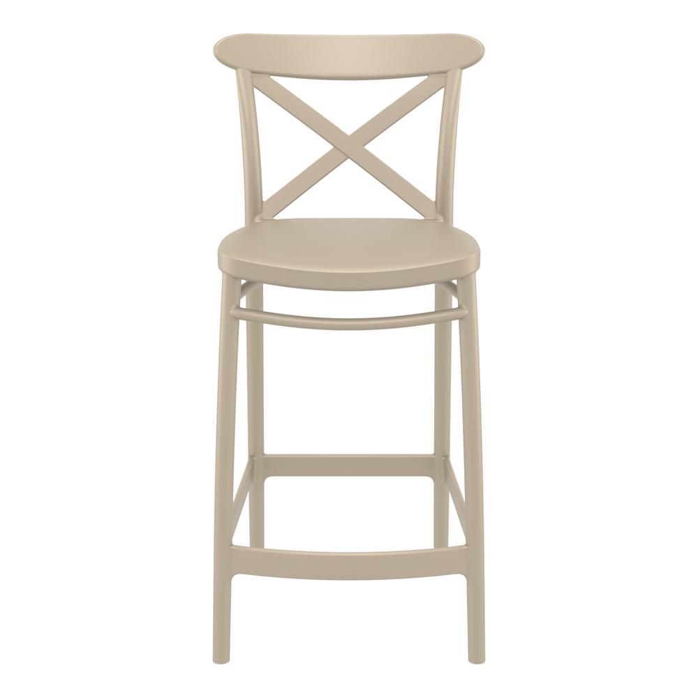 Cross Counter Stool Taupe, Set of 2