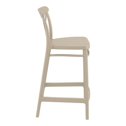 Cross Counter Stool Taupe, Set of 2