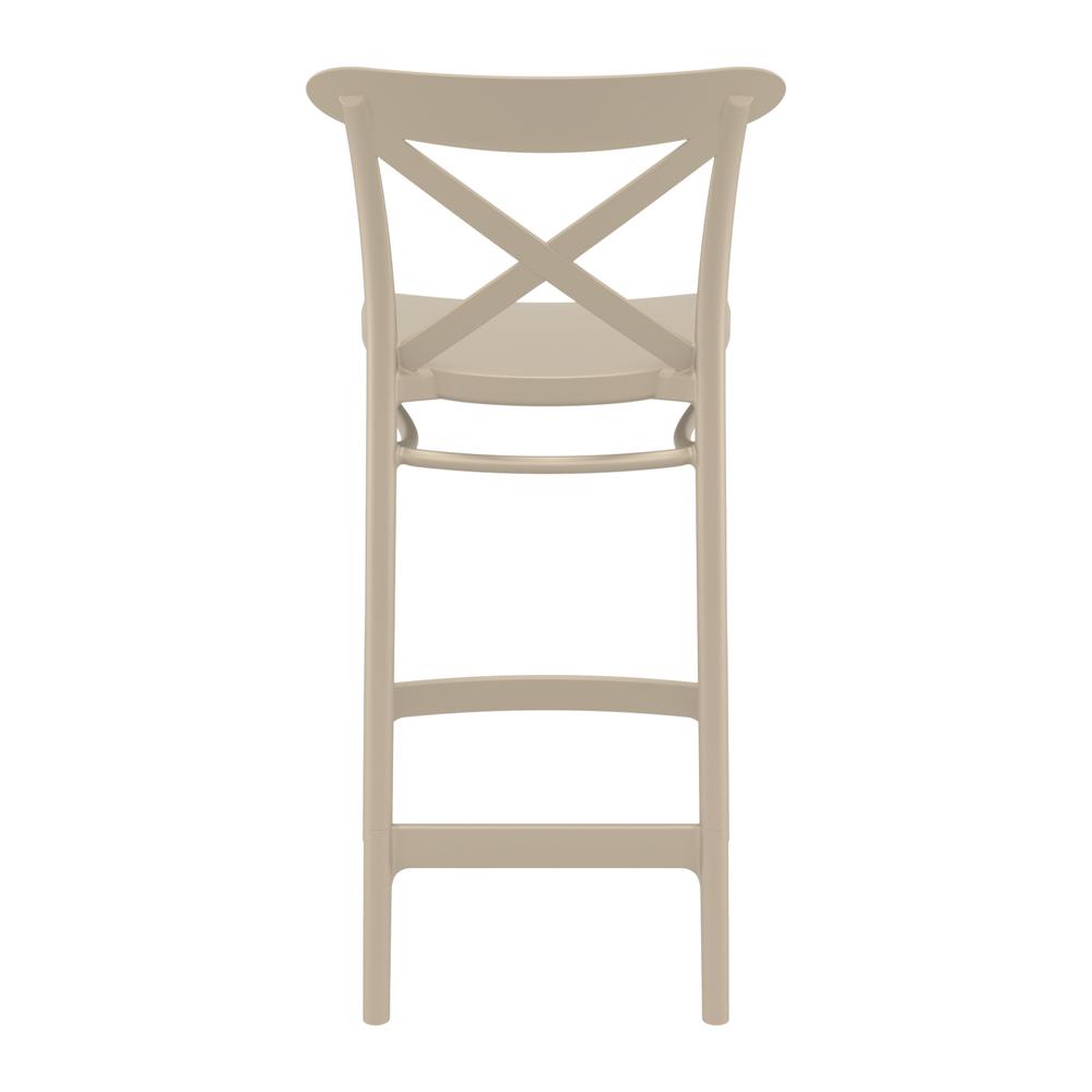 Cross Counter Stool Taupe, Set of 2