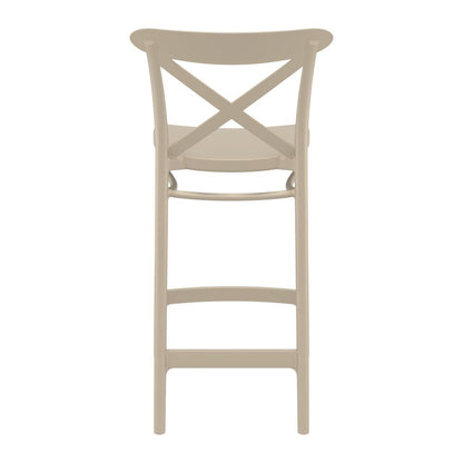 Cross Counter Stool Taupe, Set of 2