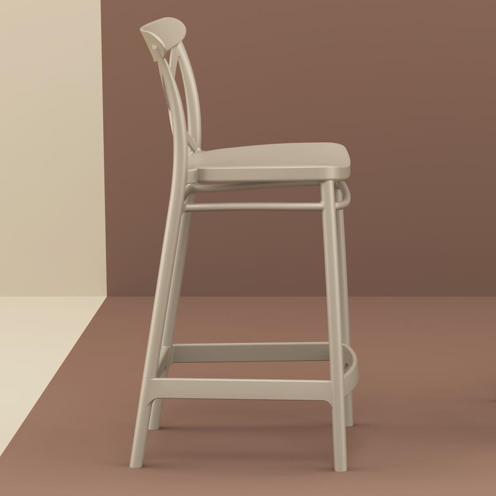 Cross Counter Stool Taupe, Set of 2