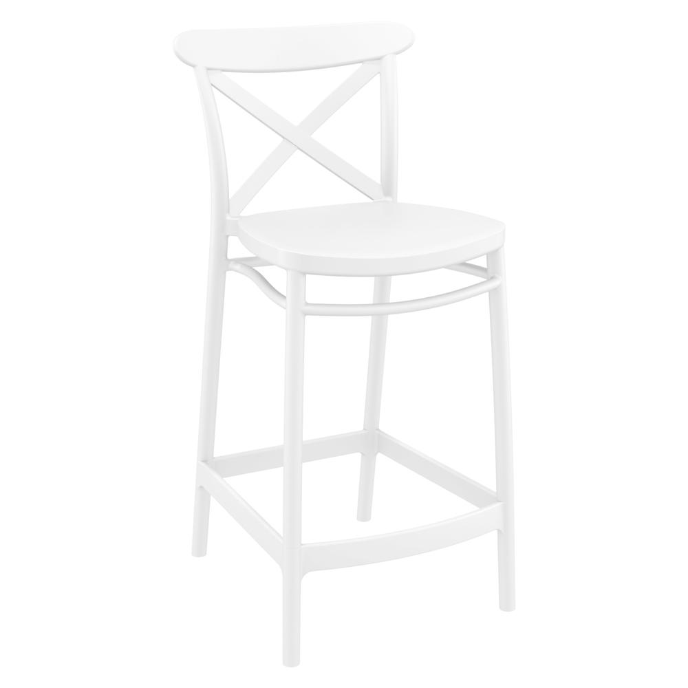 Cross Counter Stool White, Set of 2