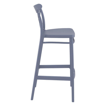 Cross Bar Stool Dark Gray, Set of 2