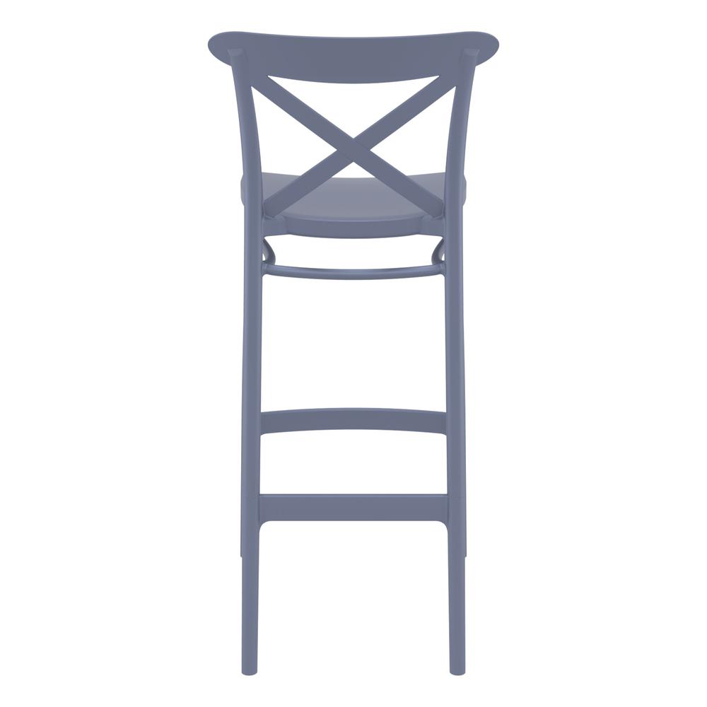 Cross Bar Stool Dark Gray, Set of 2