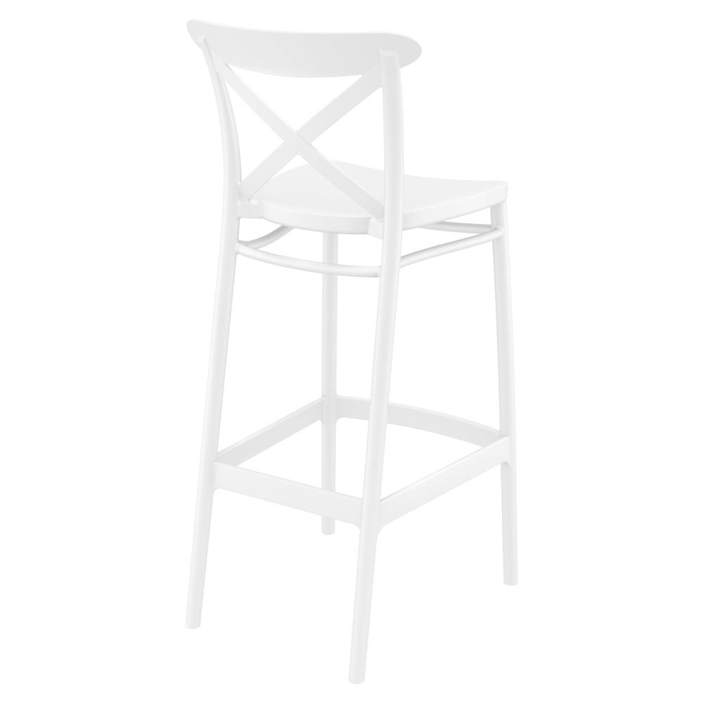 Cross Bar Stool White, Set of 2