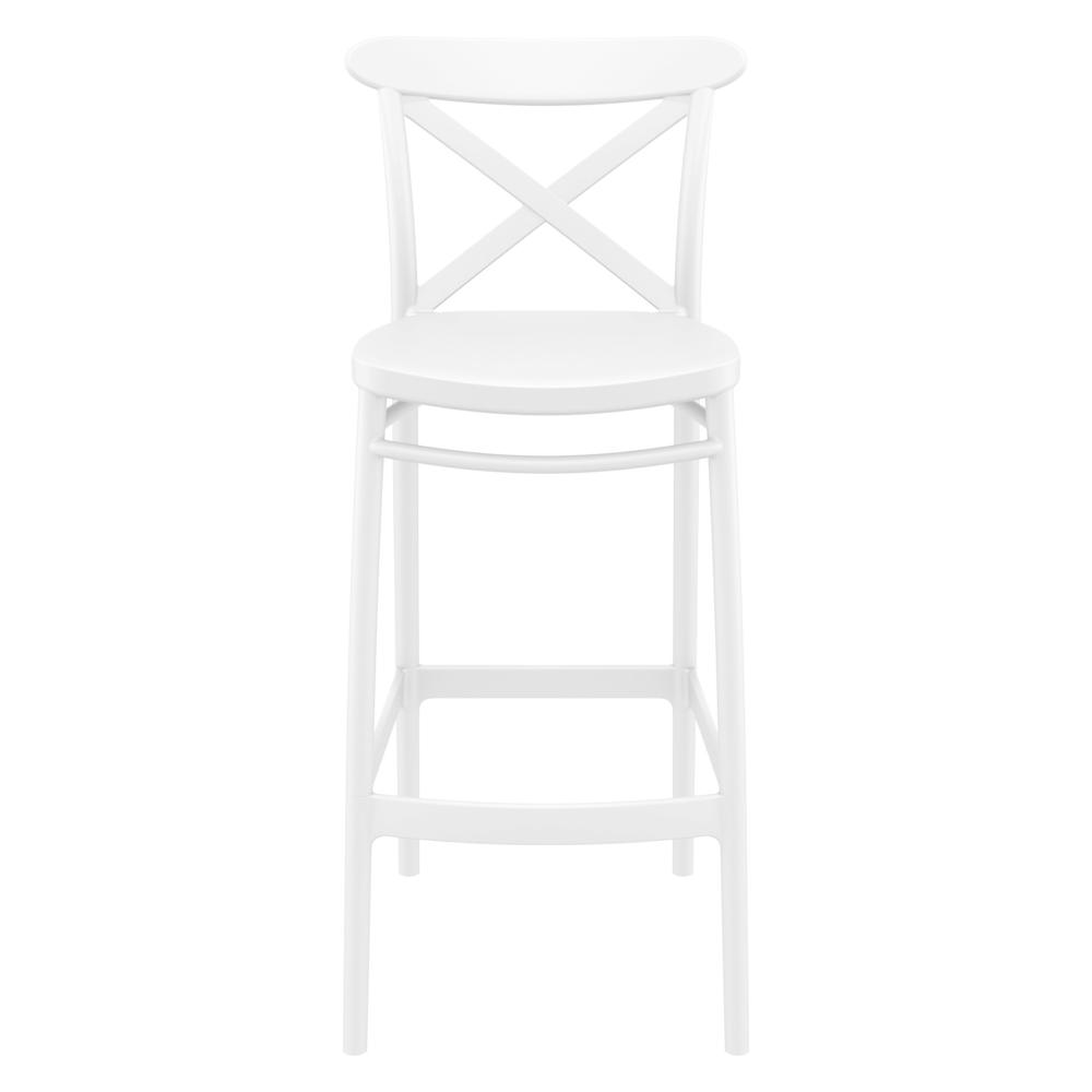 Cross Bar Stool White, Set of 2