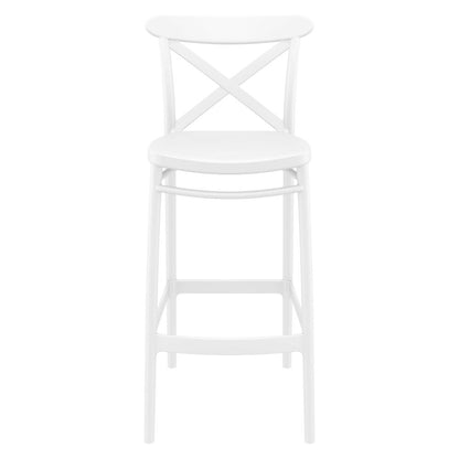Cross Bar Stool White, Set of 2