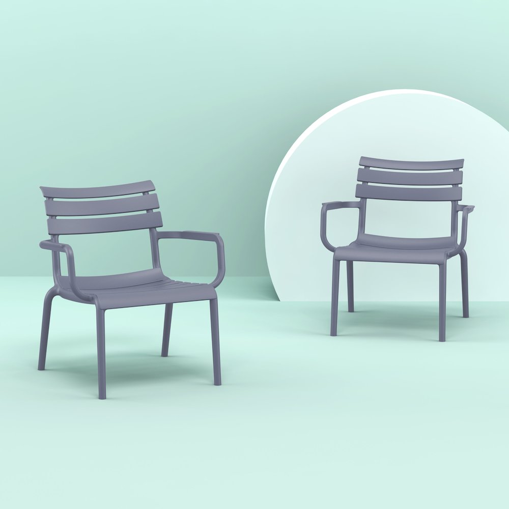 Paris Outdoor Club Lounge Chair Dark Gray