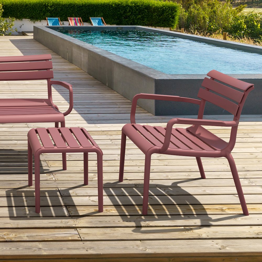 Paris Outdoor Club Lounge Chair Marsala