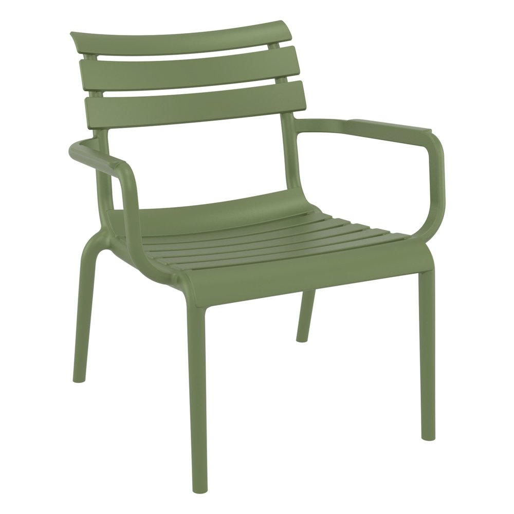 Paris Outdoor Club Lounge Chair Olive Green