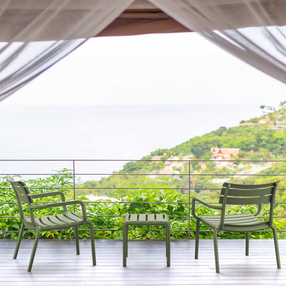 Paris Outdoor Club Lounge Chair Olive Green