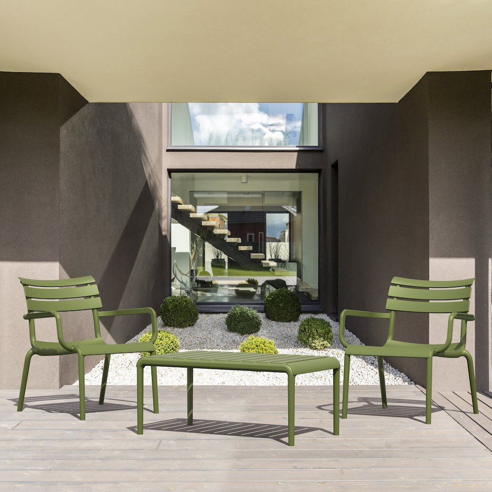 Paris Outdoor Club Lounge Chair Olive Green