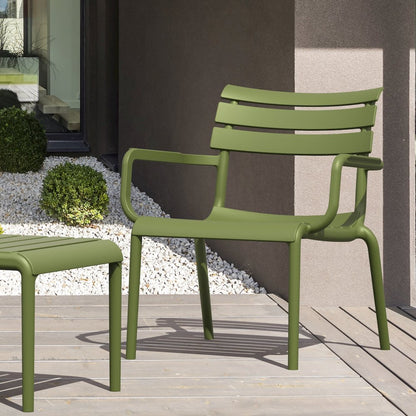 Paris Outdoor Club Lounge Chair Olive Green