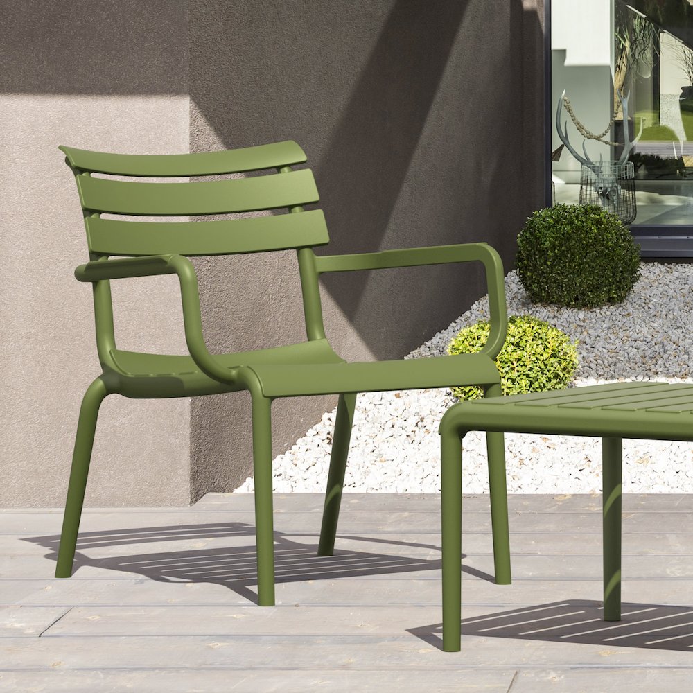 Paris Outdoor Club Lounge Chair Olive Green