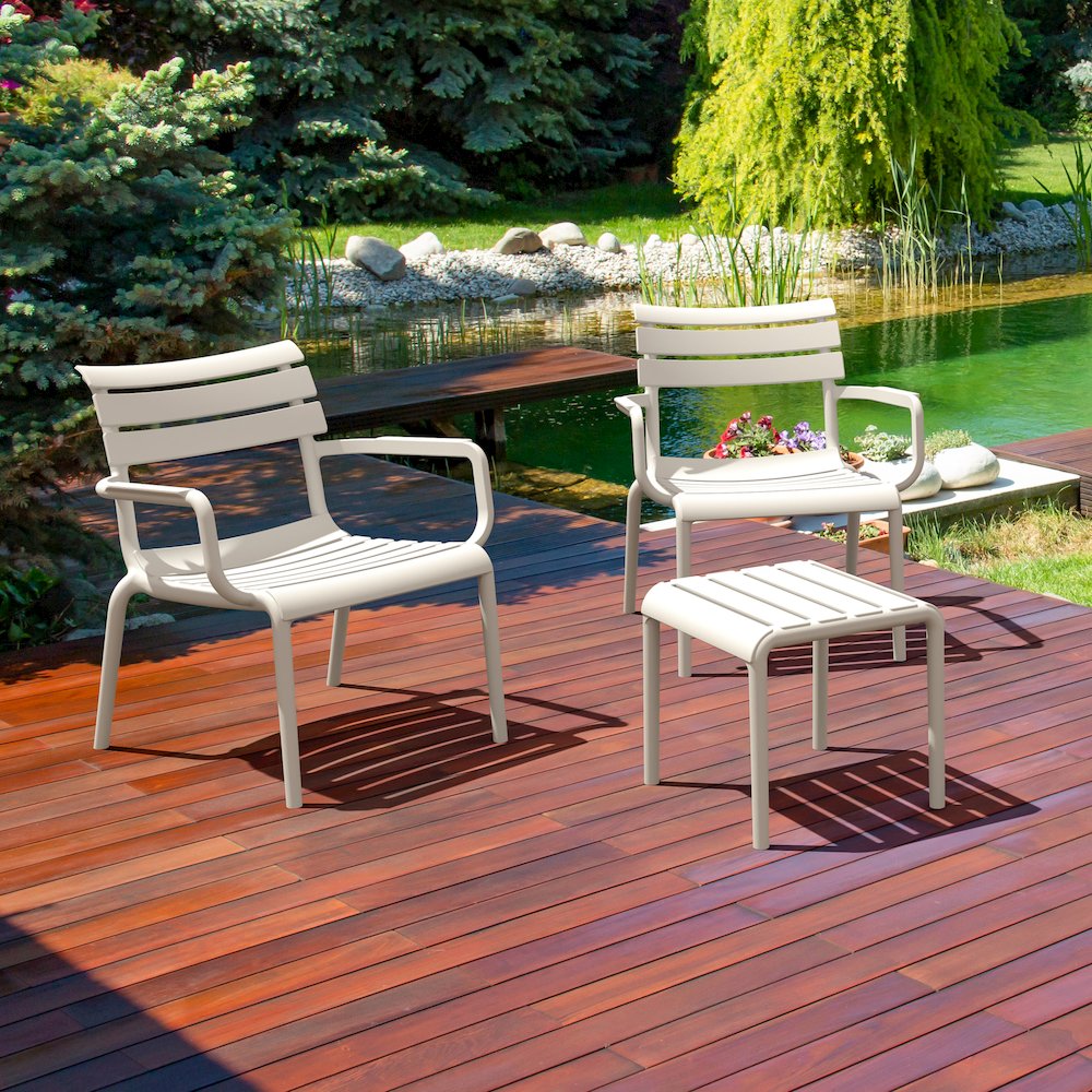 Paris Outdoor Club Lounge Chair White