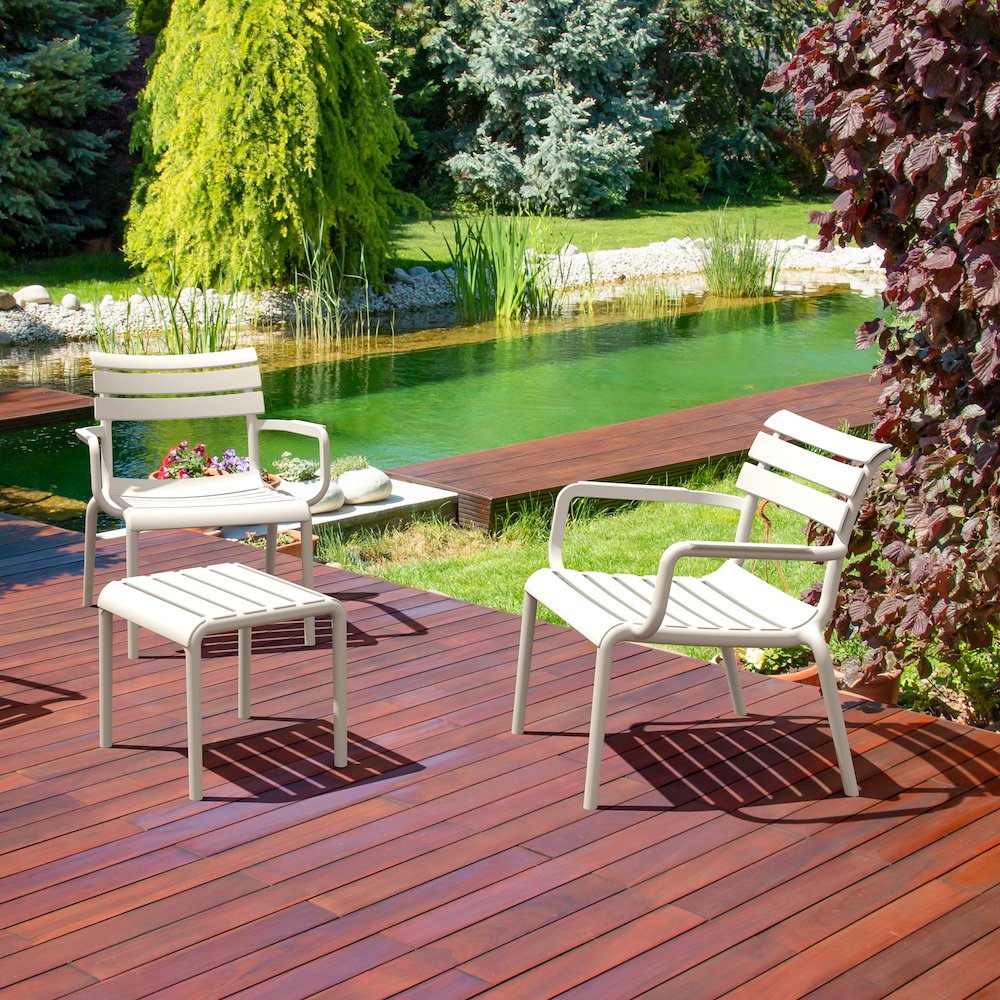 Paris Outdoor Club Lounge Chair White