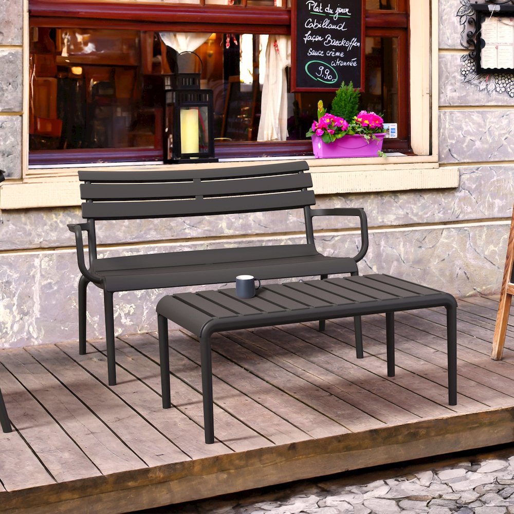 Paris Outdoor Bench Black