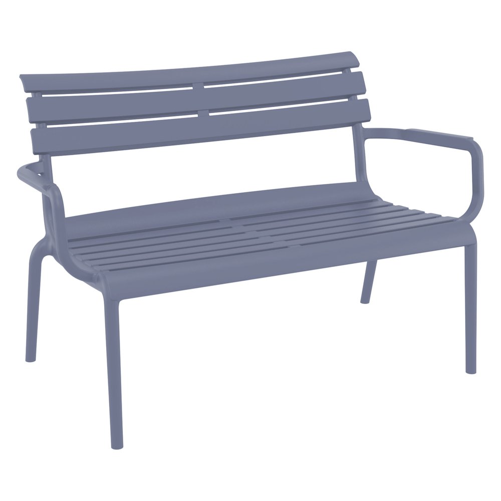 Paris Outdoor Bench Dark Gray