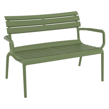Paris Outdoor Bench Olive Green