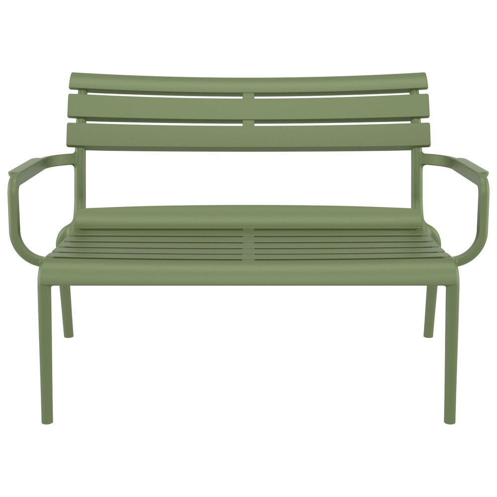Paris Outdoor Bench Olive Green