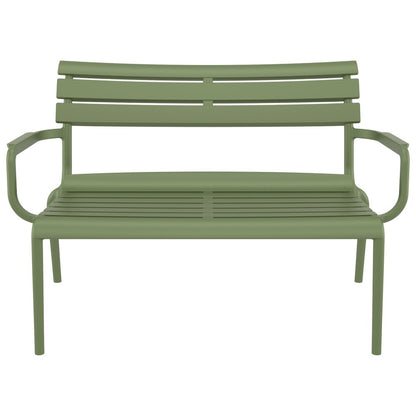 Paris Outdoor Bench Olive Green