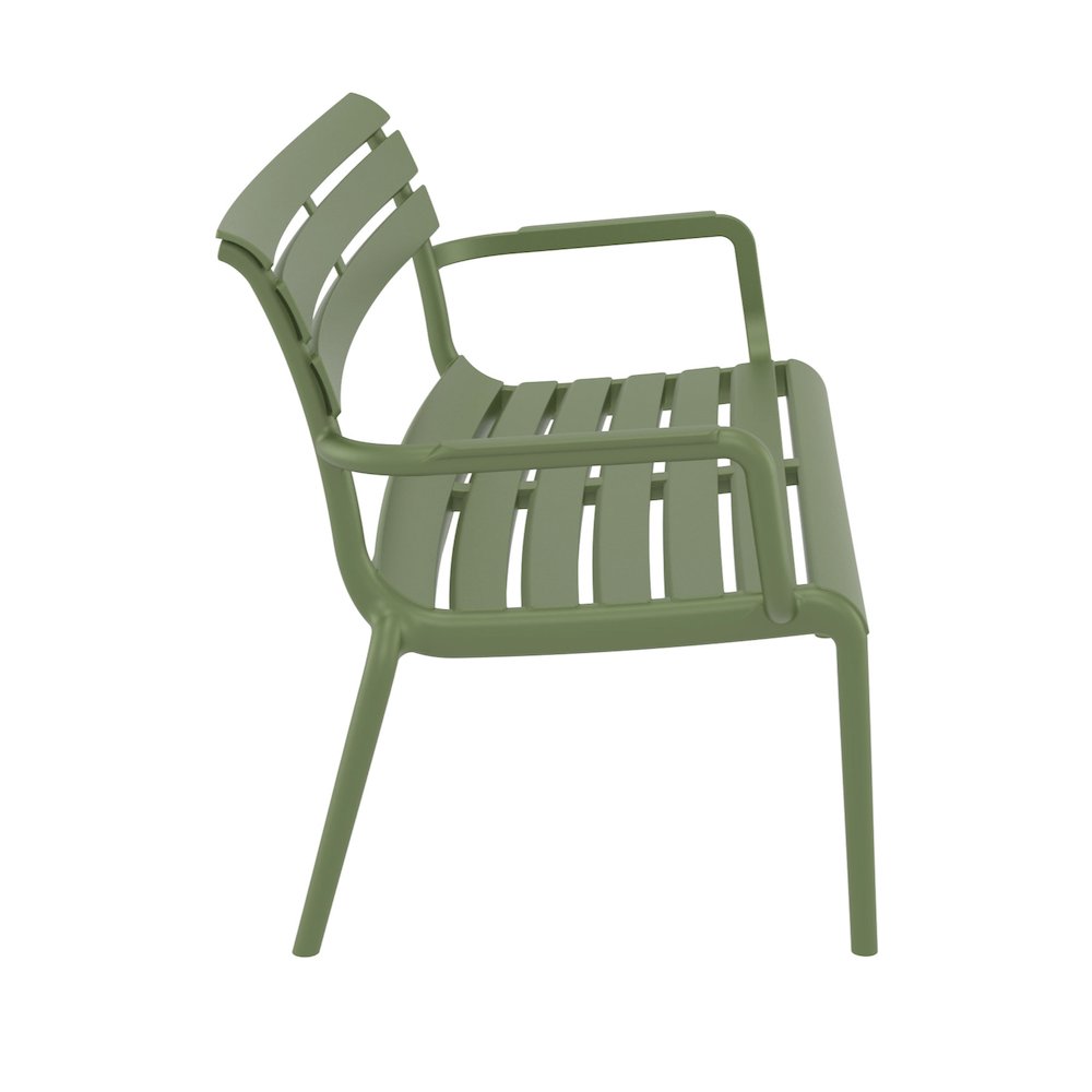 Paris Outdoor Bench Olive Green