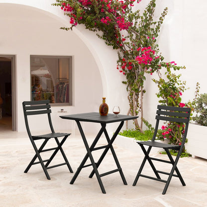 Helen Square Folding Bistro Table 24 inch Black