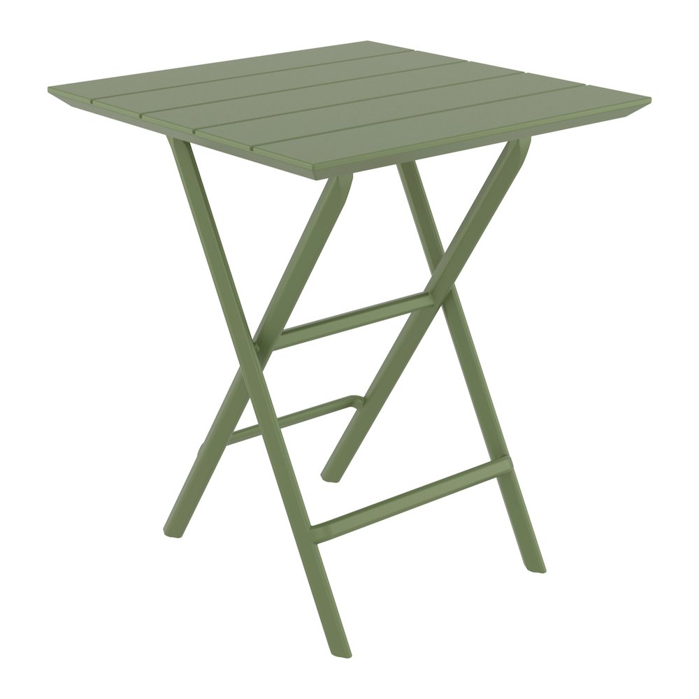 Helen Square Folding Bistro Table 24 inch Olive Green