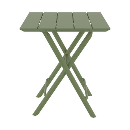 Helen Square Folding Bistro Table 24 inch Olive Green