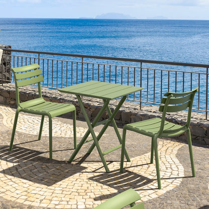 Helen Square Folding Bistro Table 24 inch Olive Green