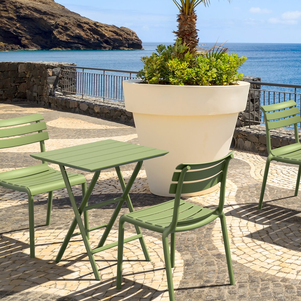 Helen Square Folding Bistro Table 24 inch Olive Green