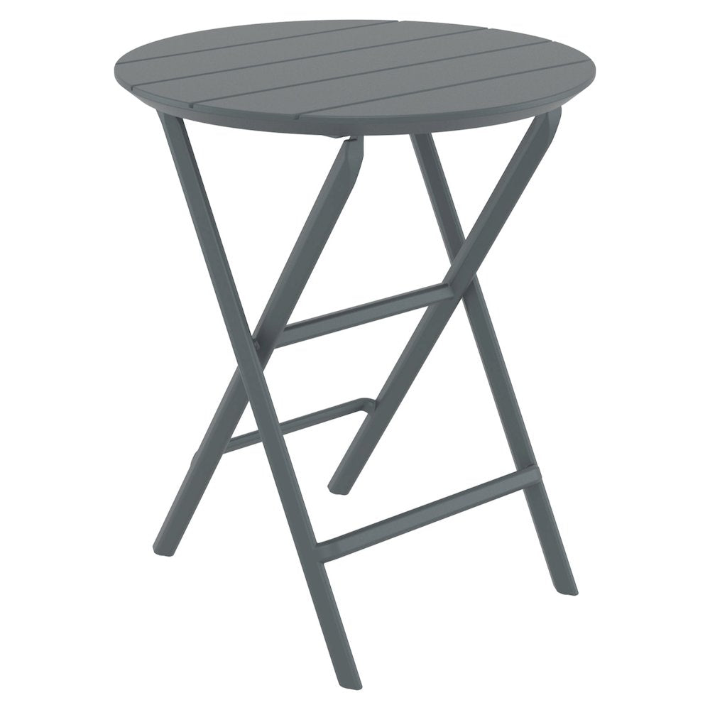 Helen Round Folding Bistro Table 24 inch Dark Gray