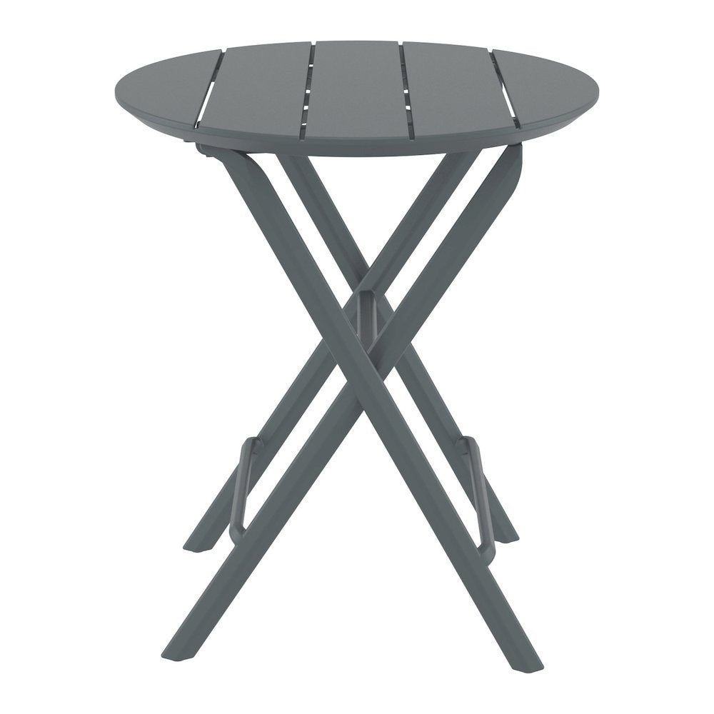 Helen Round Folding Bistro Table 24 inch Dark Gray