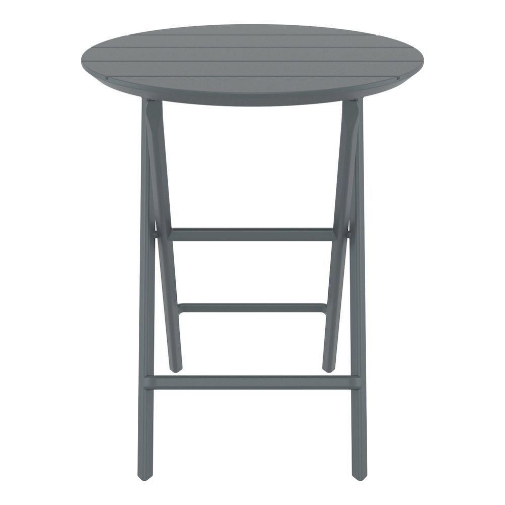 Helen Round Folding Bistro Table 24 inch Dark Gray