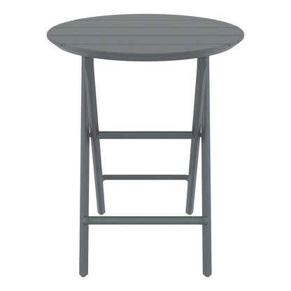 Helen Round Folding Bistro Table 24 inch Dark Gray