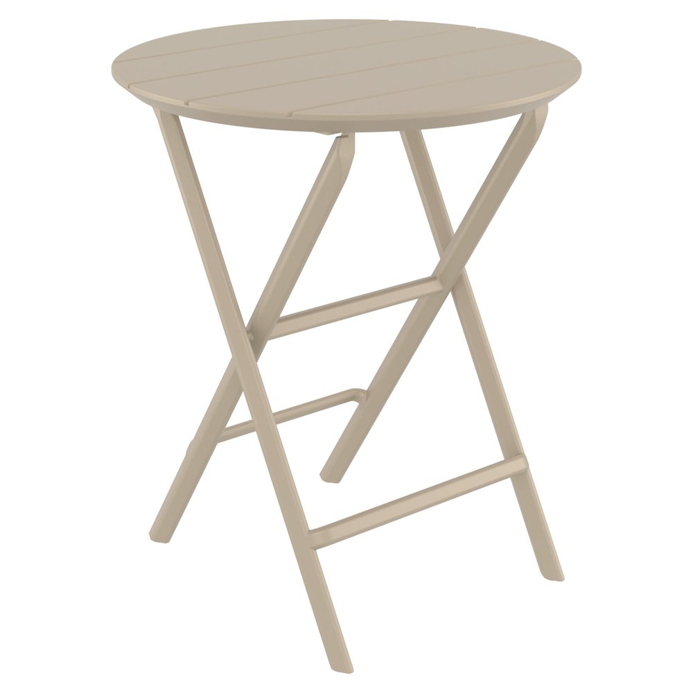 Helen Round Folding Bistro Table 24 inch Taupe