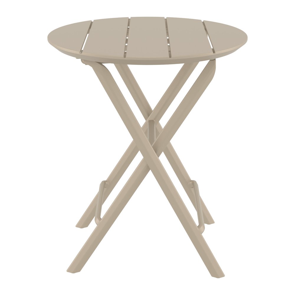 Helen Round Folding Bistro Table 24 inch Taupe