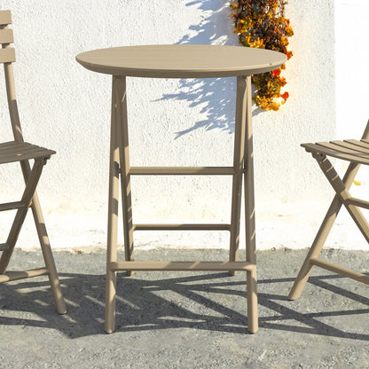 Helen Round Folding Bistro Table 24 inch Taupe